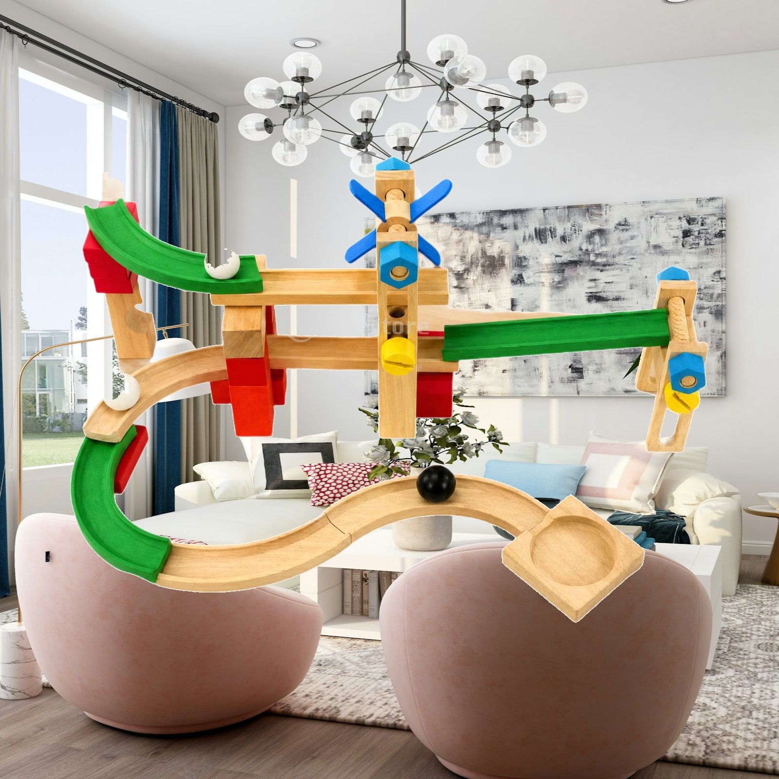 Marble Coaster Set - Деревянная дорожка для мраморных шариков, набор